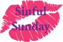 Sinful Sunday logo of words over a pink lip print 