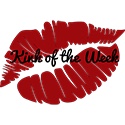 Kink of the week logo with the words over a red lip print  