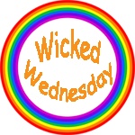 Wicked Wednesday logo in a rainbow circle. 