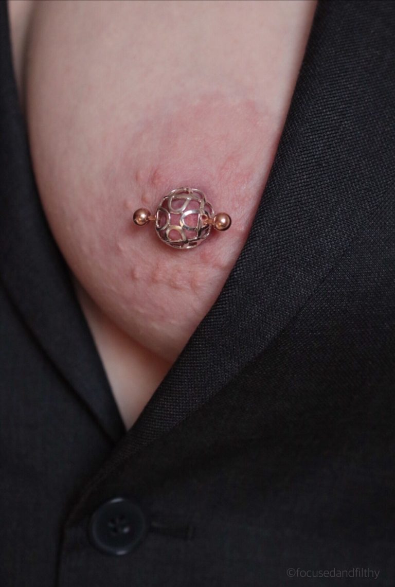 Nipple cage and rose gold nipple bar #SJC 106