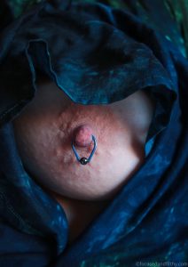 Blue Teardrop Nipple Ring #SJC 117
