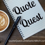 Quote quest logo which is a photograph of a notepad with the logo name on next to the pad is a pen abs a cup of coffee 