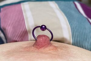 Large purple nipple ring #SJC 190
